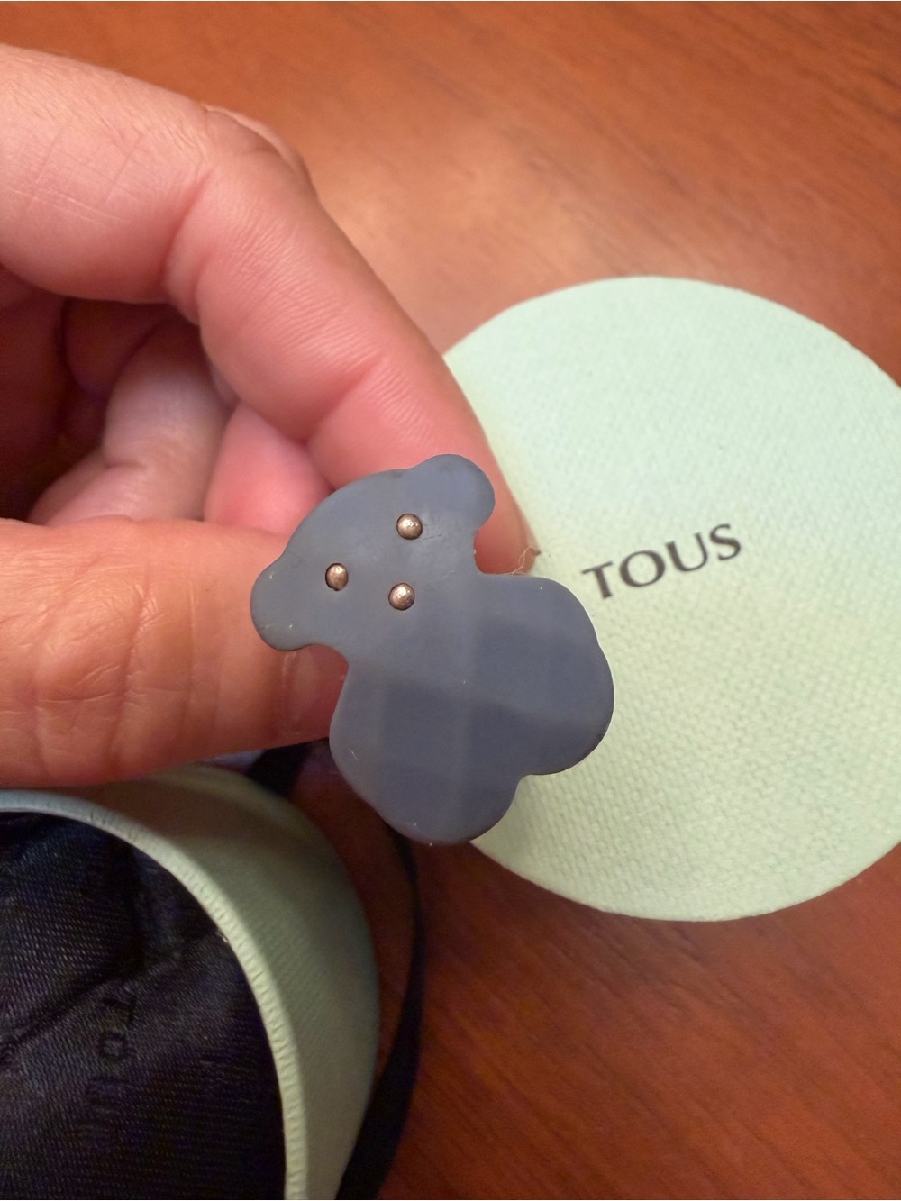 Tous Blue Bear Rubber Ring - Size 6